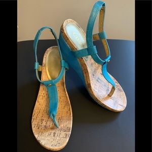 Chaps Wedge Sandals / Turquoise color , Size 8B